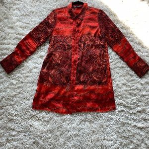 Zara Satin Scarf Print Dress/Shirt